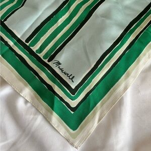 Madewell Green and Cream Geometric Scarf